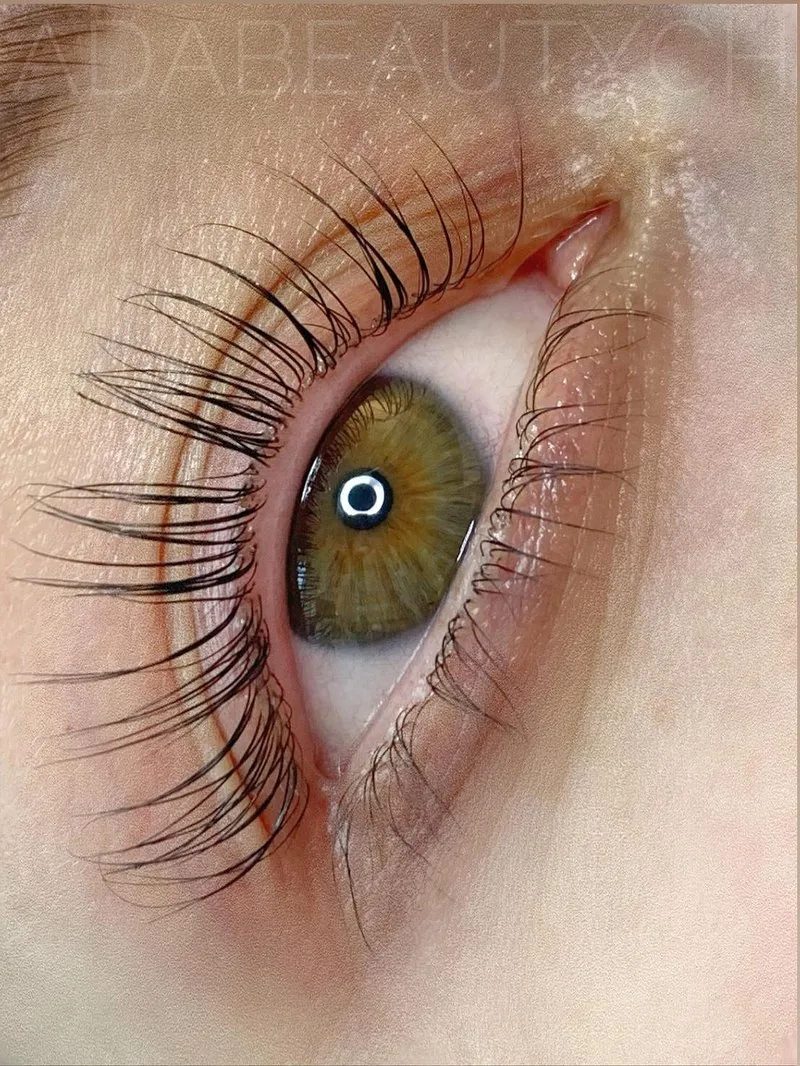 Geschwungene Wimpern nach dem Lifting